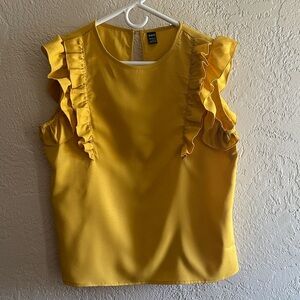 SHEIN Yellow Ruffled Blouse
